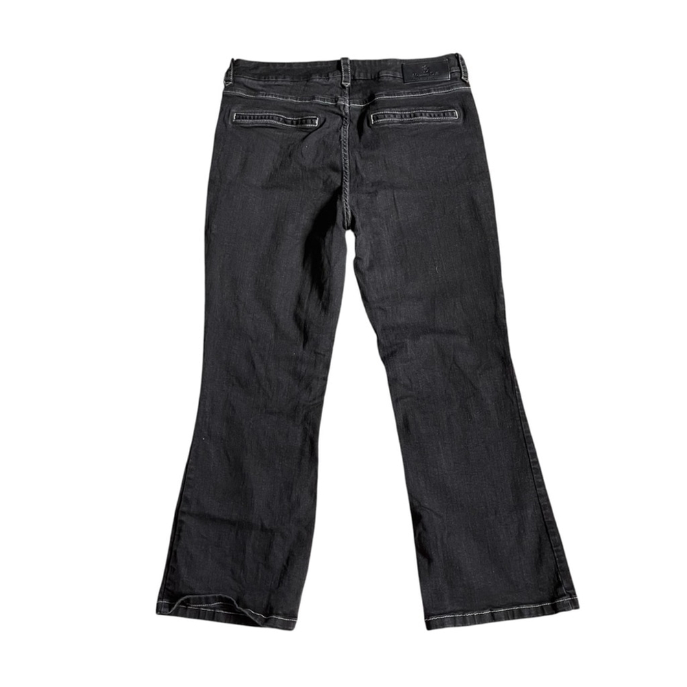 Massimo Dutti Black Running Stitch Trim Bootcut Jeans US 12 - Picture 2 of 7